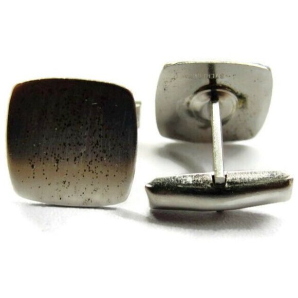 Cufflinks Rough Gradient Texture Sterling Silver 925 Vintage Patina - Picture 3 of 9